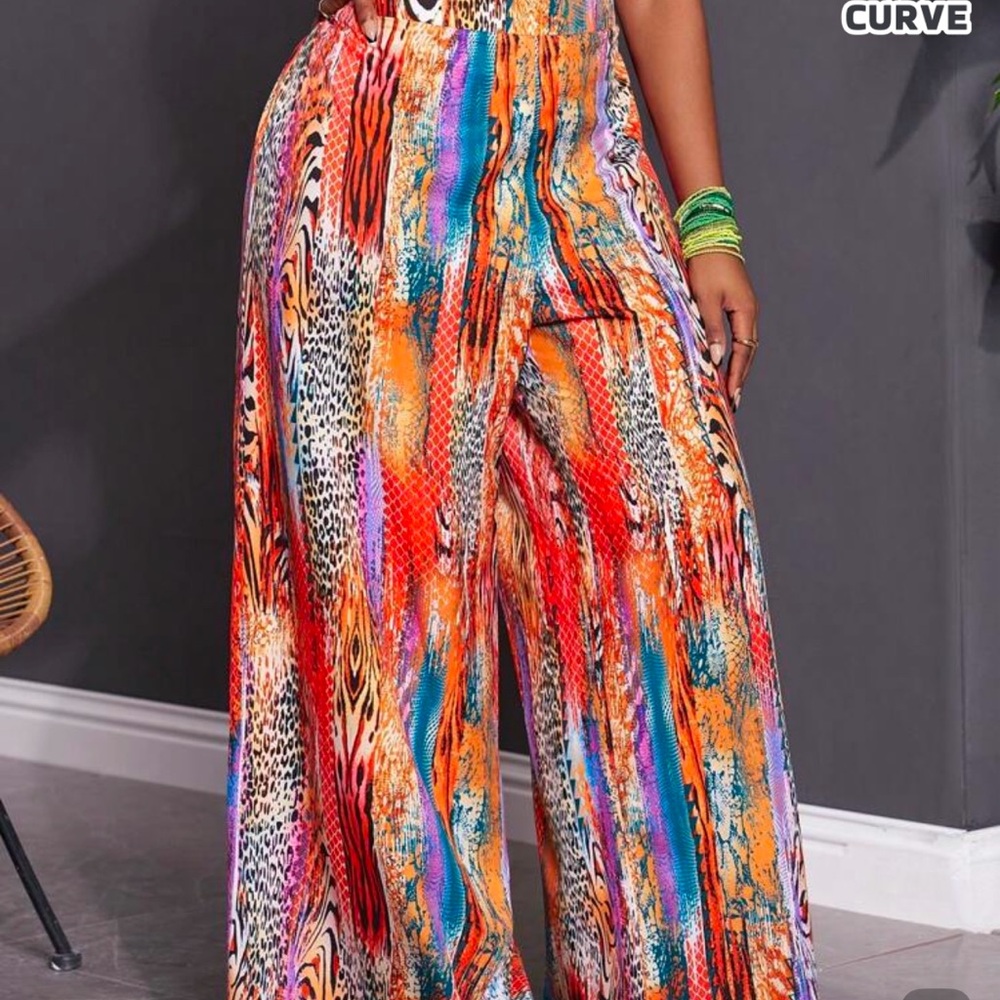 Vibrant Multicolor Wide-Leg Pants